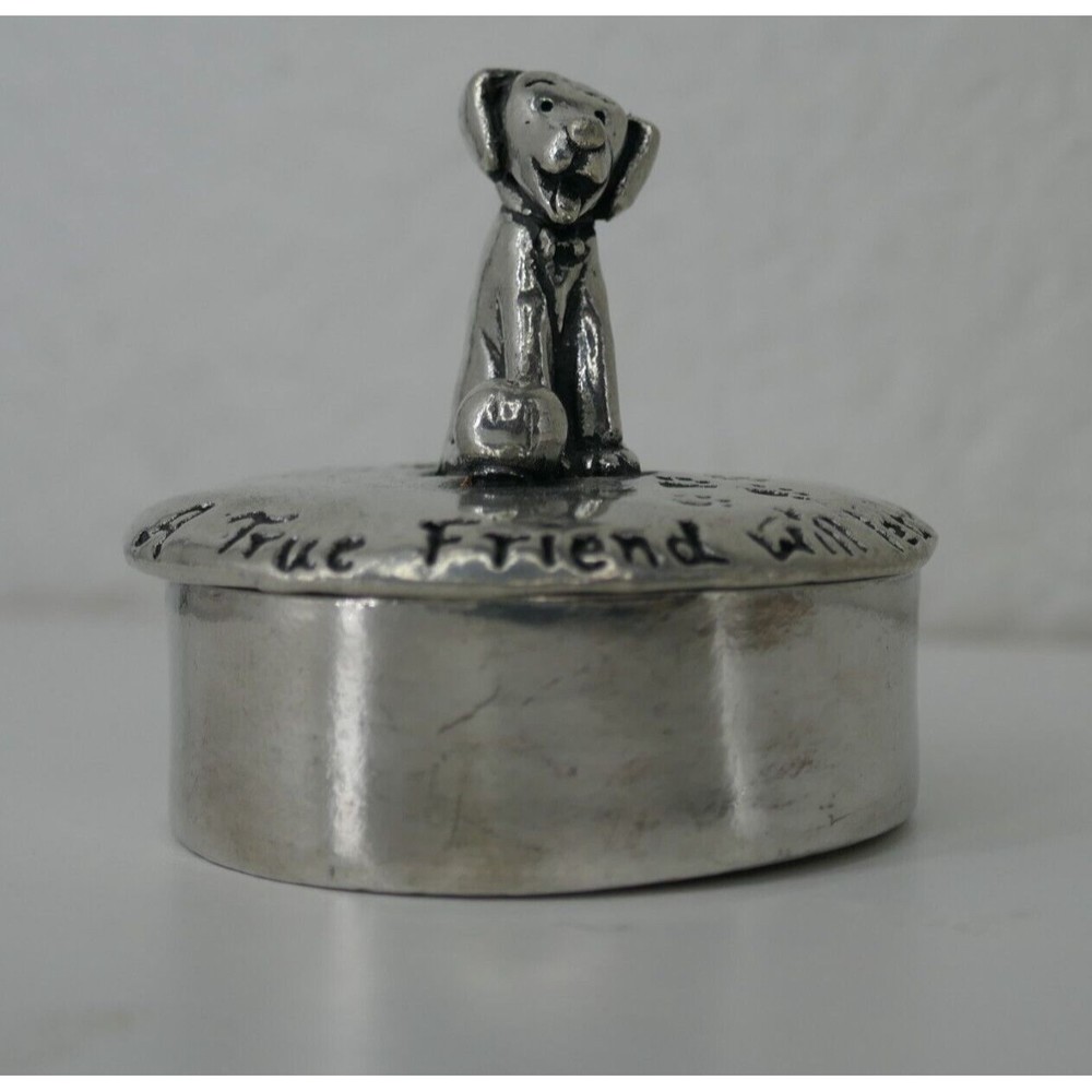 Pawprints on Your Heart Puppy Dog Keepsake Trinket Wish Box Pewter Basic Edition